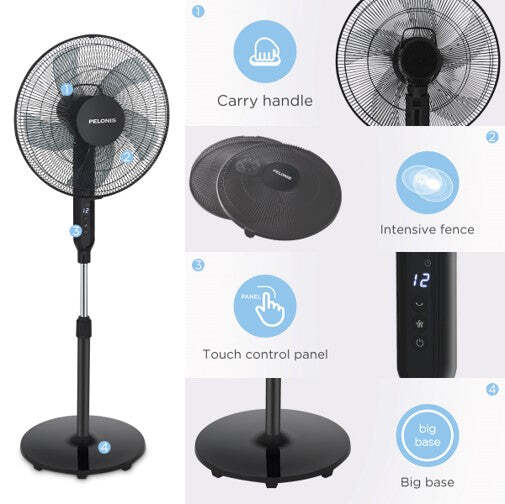 Midea - Stand Fan Black
