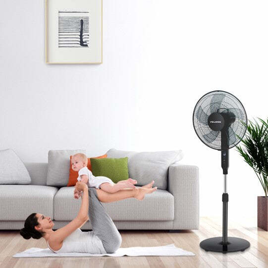 Midea - Stand Fan Black