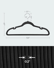 Load image into Gallery viewer, SONGMICS Set of 50 Velvet Non-Slip Clothes Hanger with Black Swivel Hook