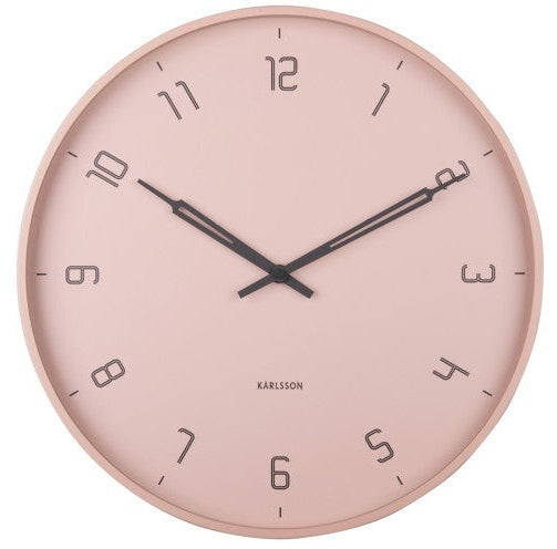 Karlsson: Stark Wall Clock - Faded Pink