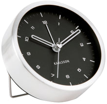 Load image into Gallery viewer, Karlsson: Tinge Alarm Clock - Silver/Black