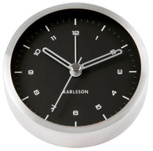 Load image into Gallery viewer, Karlsson: Tinge Alarm Clock - Silver/Black