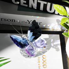 Load image into Gallery viewer, Crystal Glass Butterfly Figurine with Ball Base - Purple