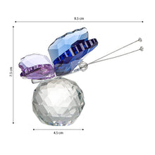 Load image into Gallery viewer, Crystal Glass Butterfly Figurine with Ball Base - Purple