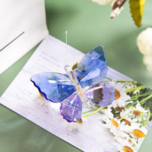 Load image into Gallery viewer, Crystal Glass Butterfly Figurine with Ball Base - Purple