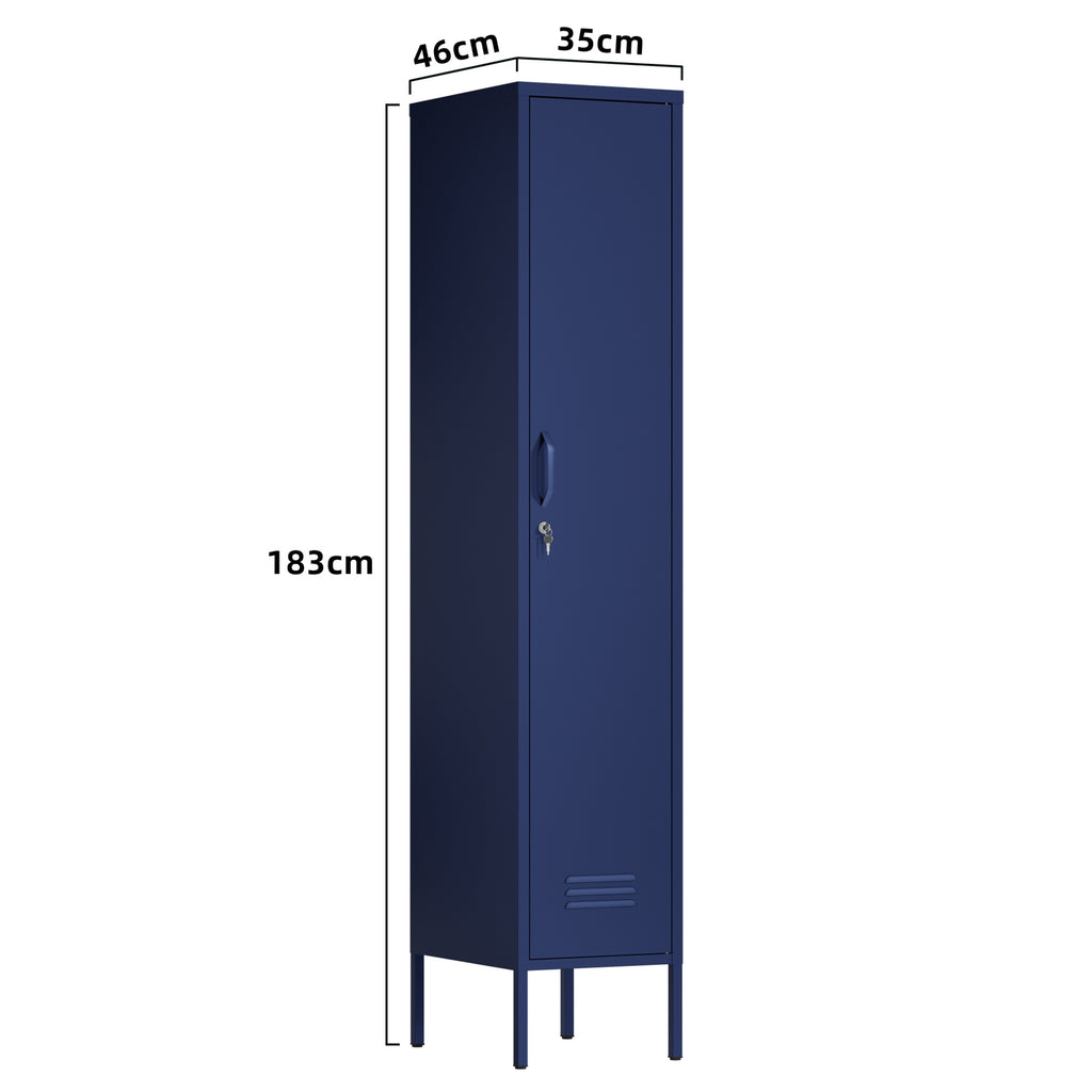 Fraser Country Milan Metal Locker Storage Cabinet - Navy Blue