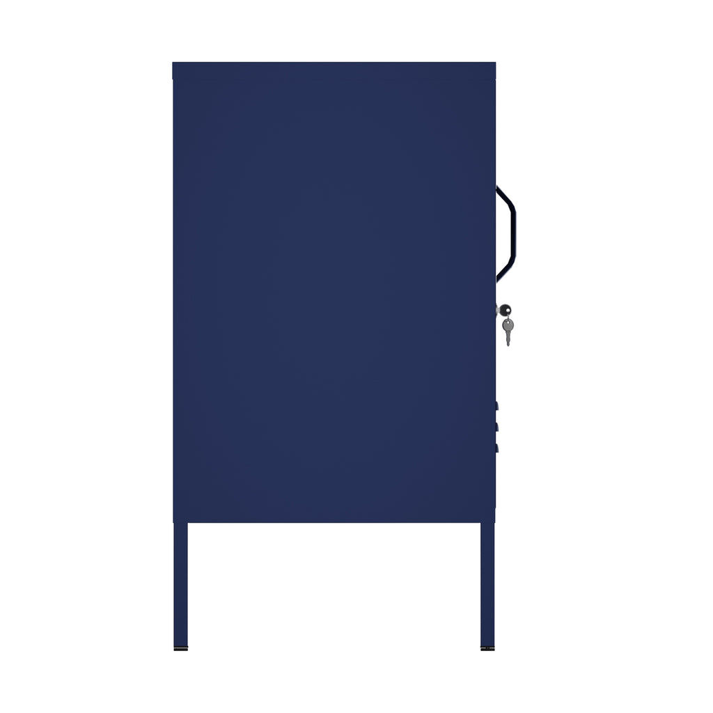 Fraser Country Milan Metal Storage Locker & TV Cabinet - Navy Blue