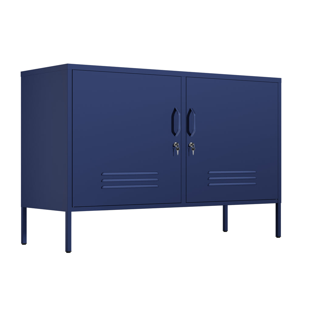 Fraser Country Milan Metal Storage Locker & TV Cabinet - Navy Blue