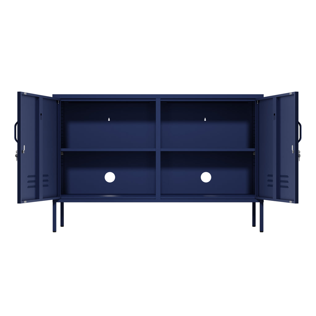 Fraser Country Milan Metal Storage Locker & TV Cabinet - Navy Blue