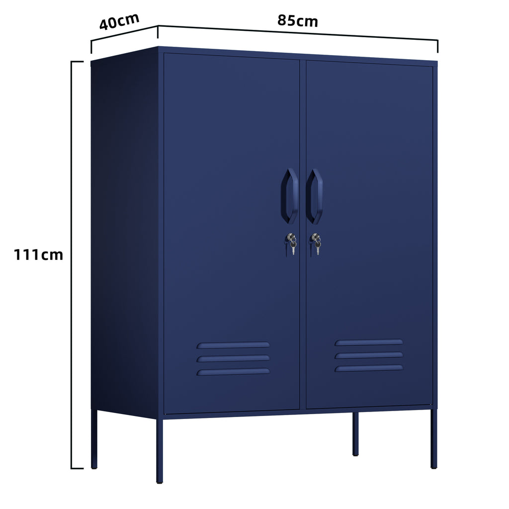 Fraser Country Milan Metal Side Cabinet - Navy Blue