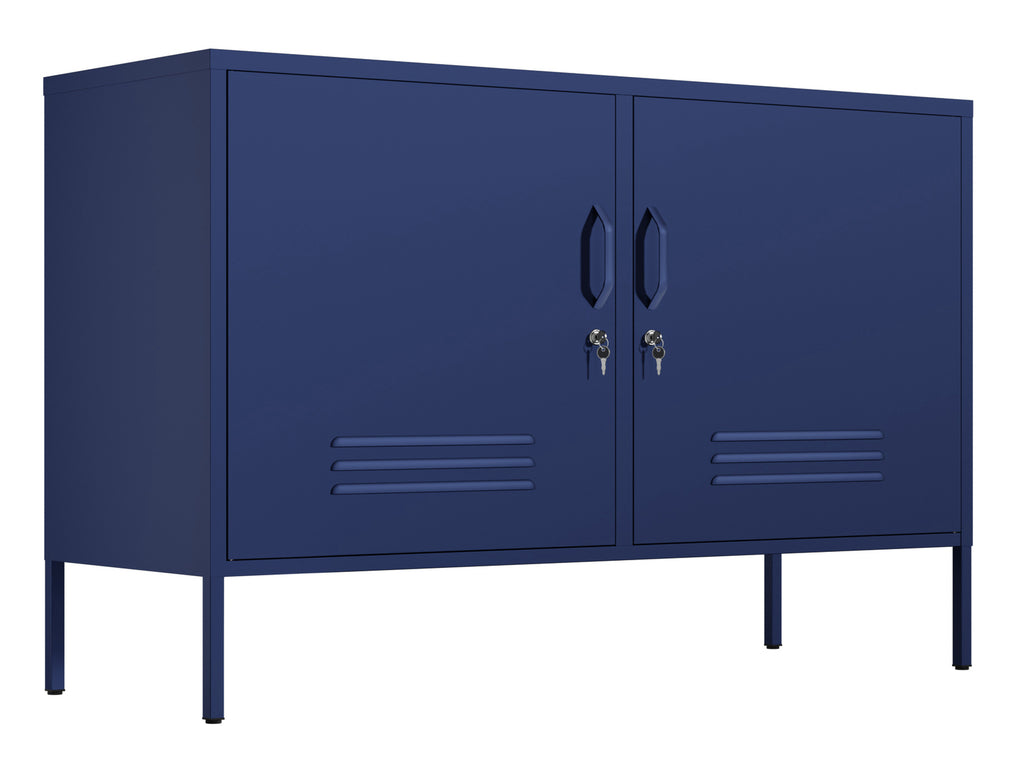 Fraser Country Milan Metal Storage Locker & TV Cabinet - Navy Blue