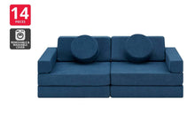 Load image into Gallery viewer, Fraser Country 14 Piece Modular Double Kids Play Sofa - Blue