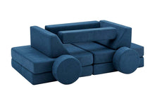 Load image into Gallery viewer, Fraser Country 14 Piece Modular Double Kids Play Sofa - Blue