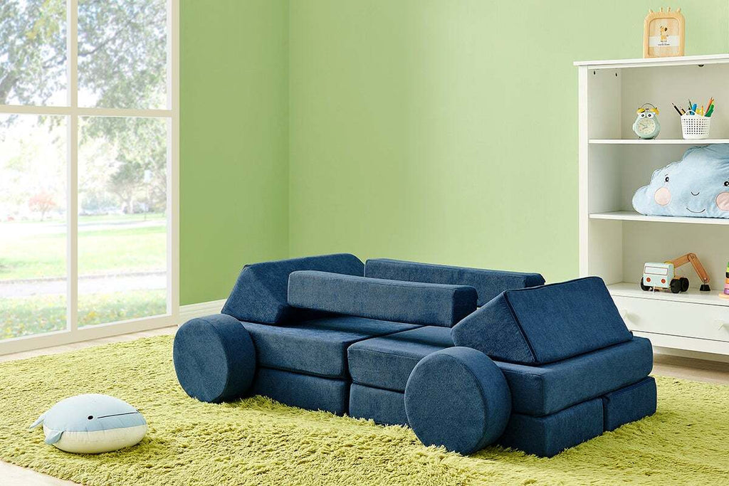 Fraser Country 14 Piece Modular Double Kids Play Sofa - Blue