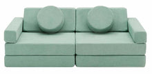 Load image into Gallery viewer, Fraser Country 14 Piece Modular Double Kids Play Sofa - Sage Green