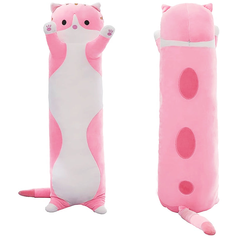 COMFEYA Long Cat Plush Pillow - Pink