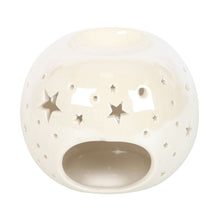Load image into Gallery viewer, White Iridescent Star Ceramic Oil Burner