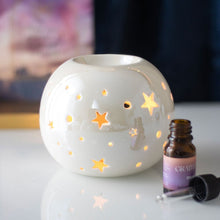 Load image into Gallery viewer, White Iridescent Star Ceramic Oil Burner