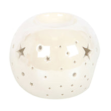 Load image into Gallery viewer, White Iridescent Star Ceramic Oil Burner