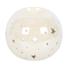 Load image into Gallery viewer, White Iridescent Star Ceramic Oil Burner