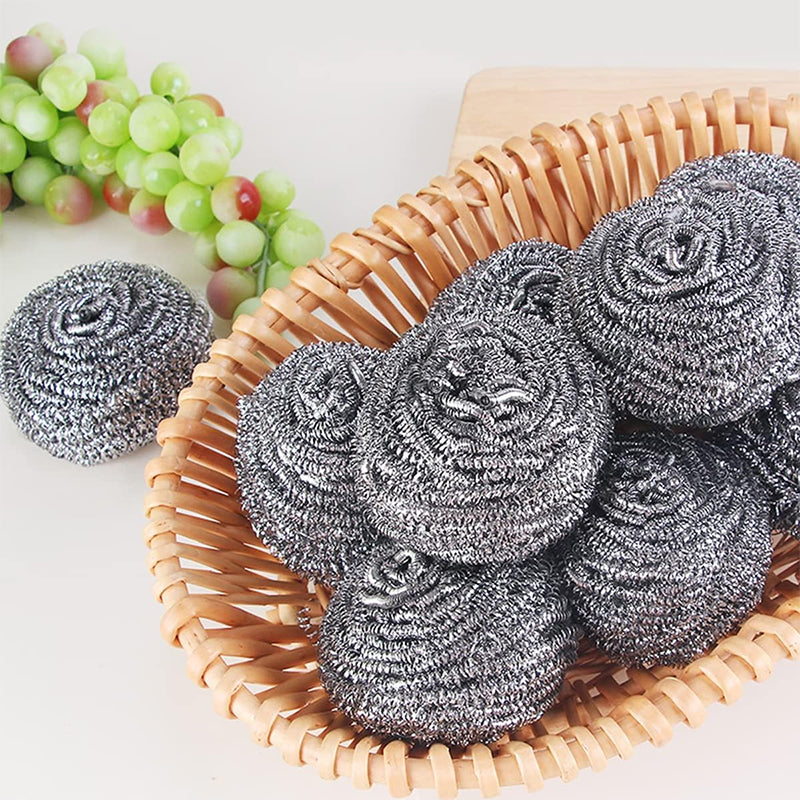 CLEANFOK 24 Pack Steel Wool Scrubber for Cleaning