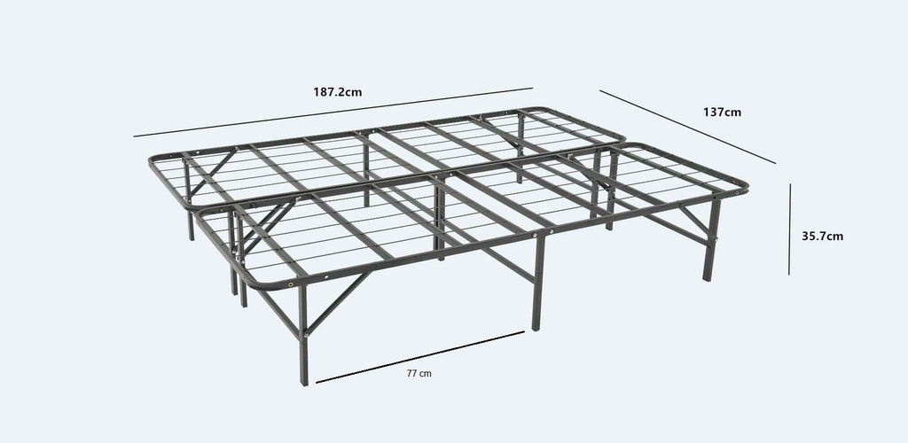 Foldable Metal Bed Frame - Double