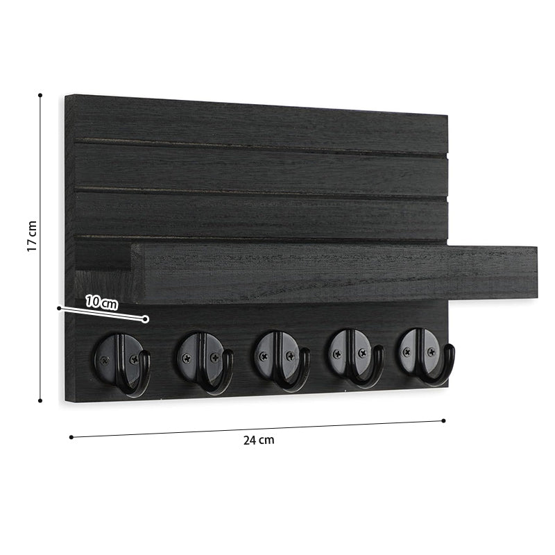 STORFEX Wall Key Holder with Shelf - Black