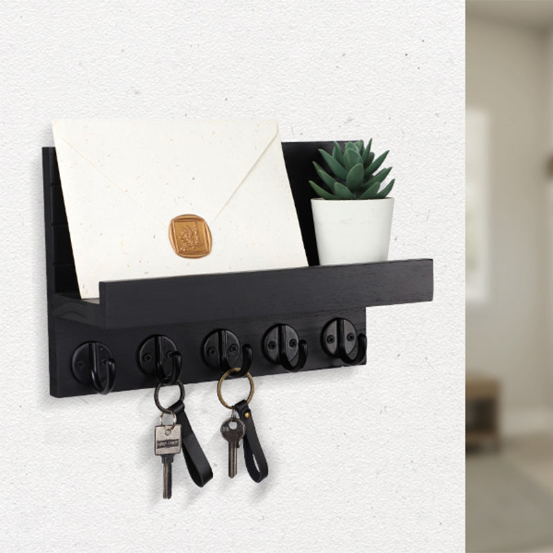 STORFEX Wall Key Holder with Shelf - Black