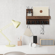 Load image into Gallery viewer, STORFEX Wall Key Holder with Shelf - Brown