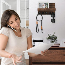 Load image into Gallery viewer, STORFEX Wall Key Holder with Shelf - Brown