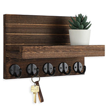 Load image into Gallery viewer, STORFEX Wall Key Holder with Shelf - Brown
