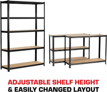 Load image into Gallery viewer, 5-Tier Adjustable Modular Boltless Garage Shelving Unit - 120x40x180cm