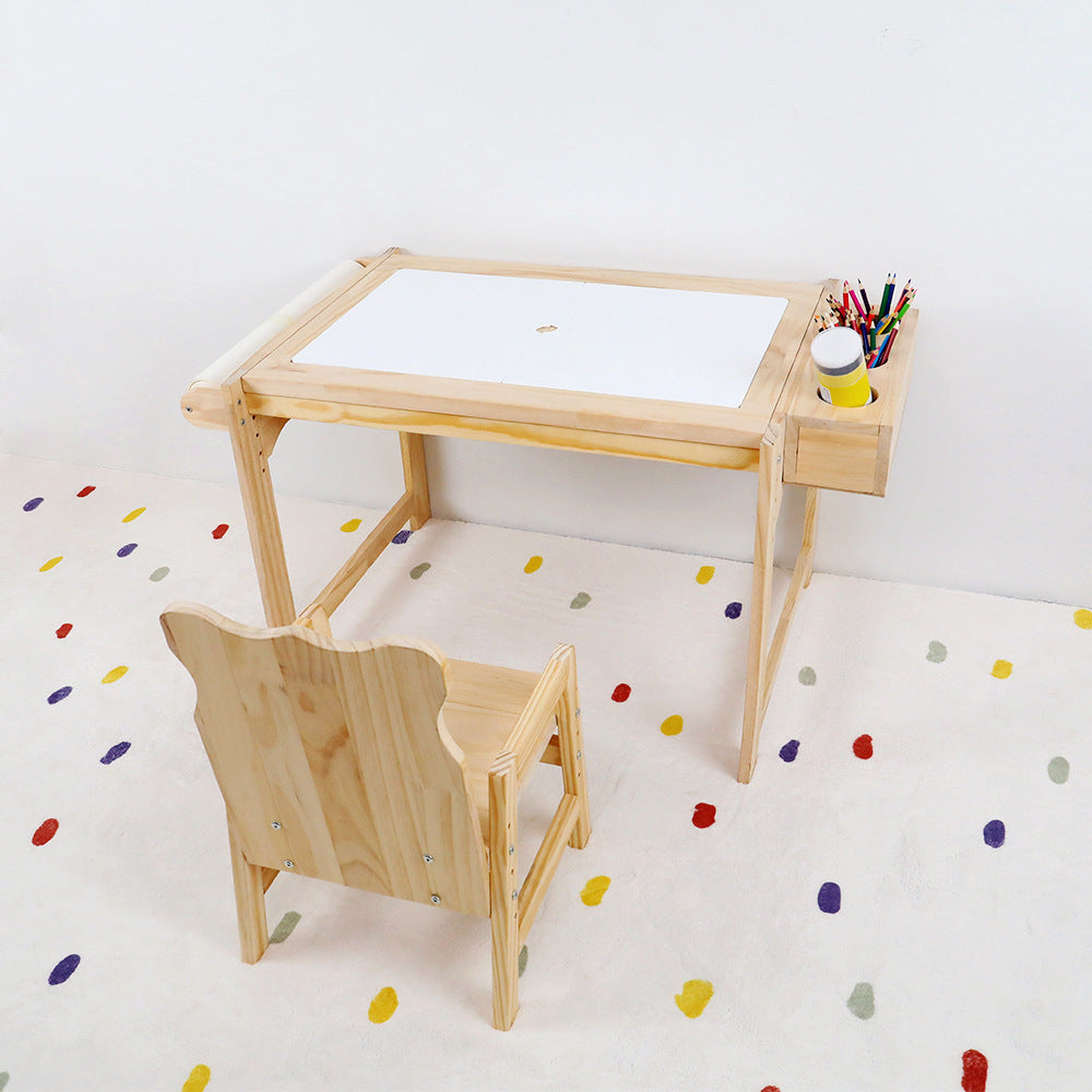 Kids Multifunctional Height Adjustable Wooden Building Block Table Set - Fraser Country