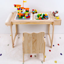Load image into Gallery viewer, Kids Multifunctional Height Adjustable Wooden Building Block Table Set - Fraser Country