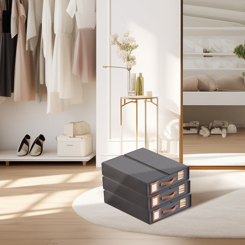 STORFEX 3 Pack Foldable Storage Bins - Grey