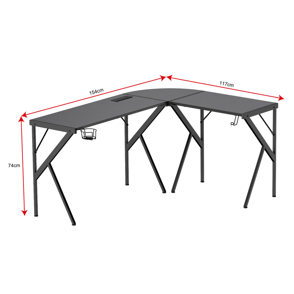 Fraser Country: 1540x1170x740mm Corner Desk with USB Outlet