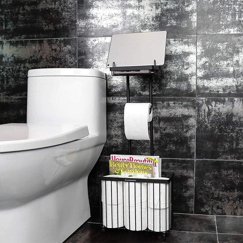 STORFEX 3-in-1 Freestanding Toilet Paper Holder