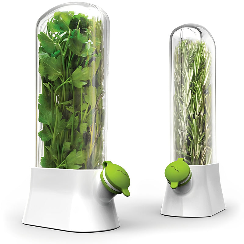 OZZYCOOK 2 Pack Clear Container for Fresh Herbs