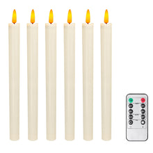Load image into Gallery viewer, LUMIRO 6-Pack Flameless LED Ivory Taper Candles