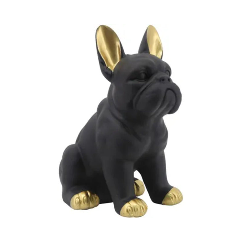 French Bulldog Statue - Black/Gold (22.5cm)