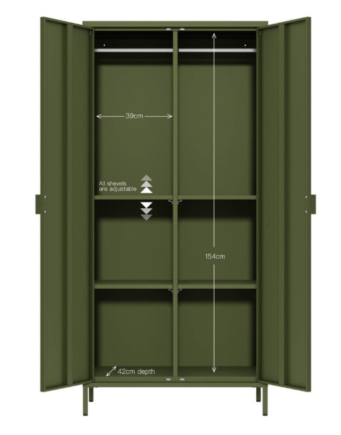 Fraser Country Milan Large Metal Locker - Olive Green