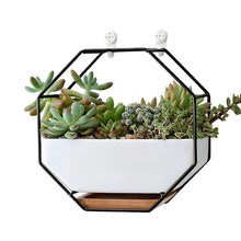 Load image into Gallery viewer, GREENYHAVEN Geometric Ceramic Wall Planter Vase - Black