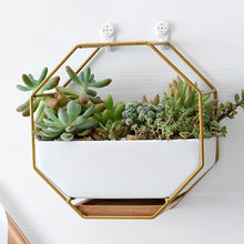 Load image into Gallery viewer, GREENYHAVEN Geometric Ceramic Wall Planter Vase - Gold