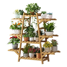 Load image into Gallery viewer, GREENYHAVEN Indoor Outdoor Tiered Bamboo Plant Shelf