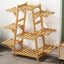 Load image into Gallery viewer, GREENYHAVEN Indoor Outdoor Tiered Bamboo Plant Shelf