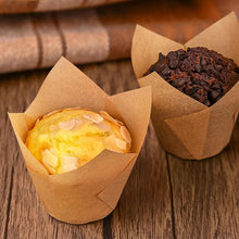 Load image into Gallery viewer, OZZYCOOK 200pcs Tulip Cupcake Liners - Wood