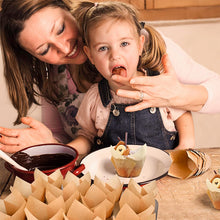 Load image into Gallery viewer, OZZYCOOK 200pcs Tulip Cupcake Liners - Wood