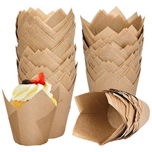 Load image into Gallery viewer, OZZYCOOK 200pcs Tulip Cupcake Liners - Wood