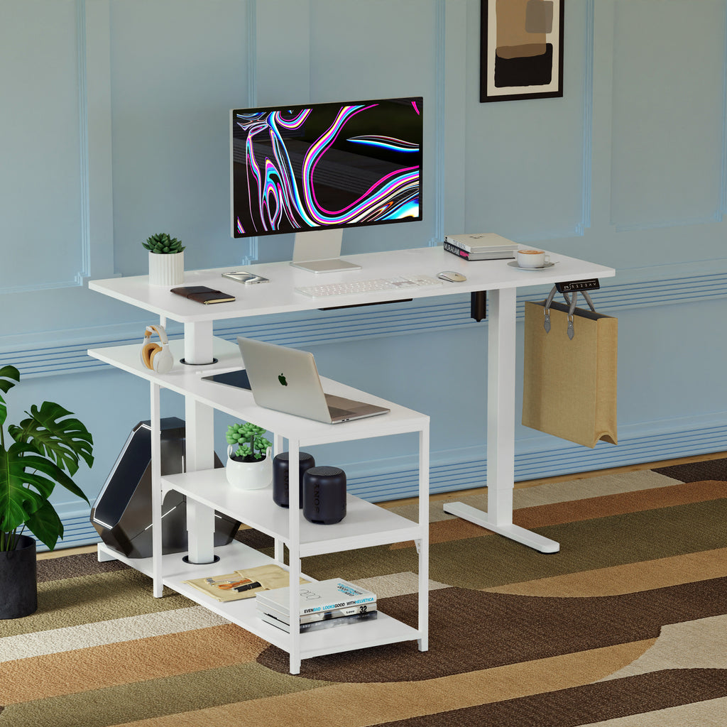 Fraser Country Height Adjustable Combination Desk White