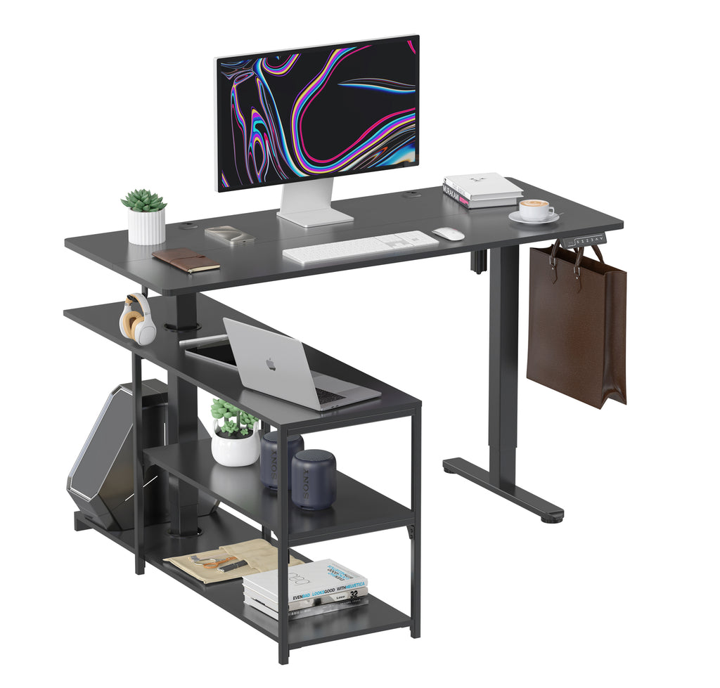 Fraser Country Height Adjustable Combination Desk Black
